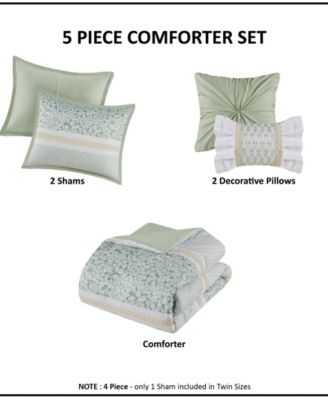 Caralie Seersucker 5-Pc. Comforter Set, King/California King