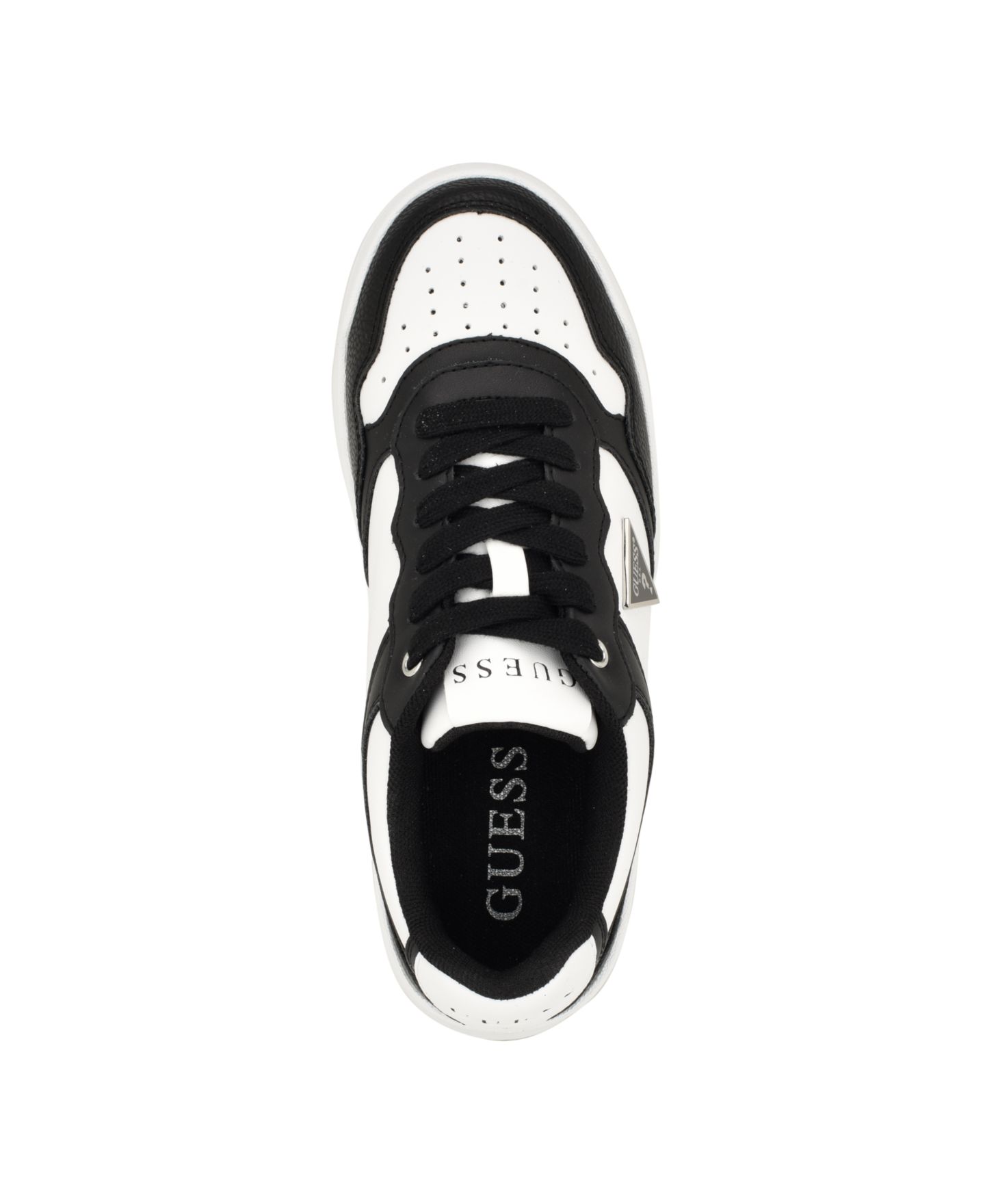 Женские кроссовки GUESS Miram Logo Hardware Lace-Up, цвет: Чёрный / Белый — фото 4