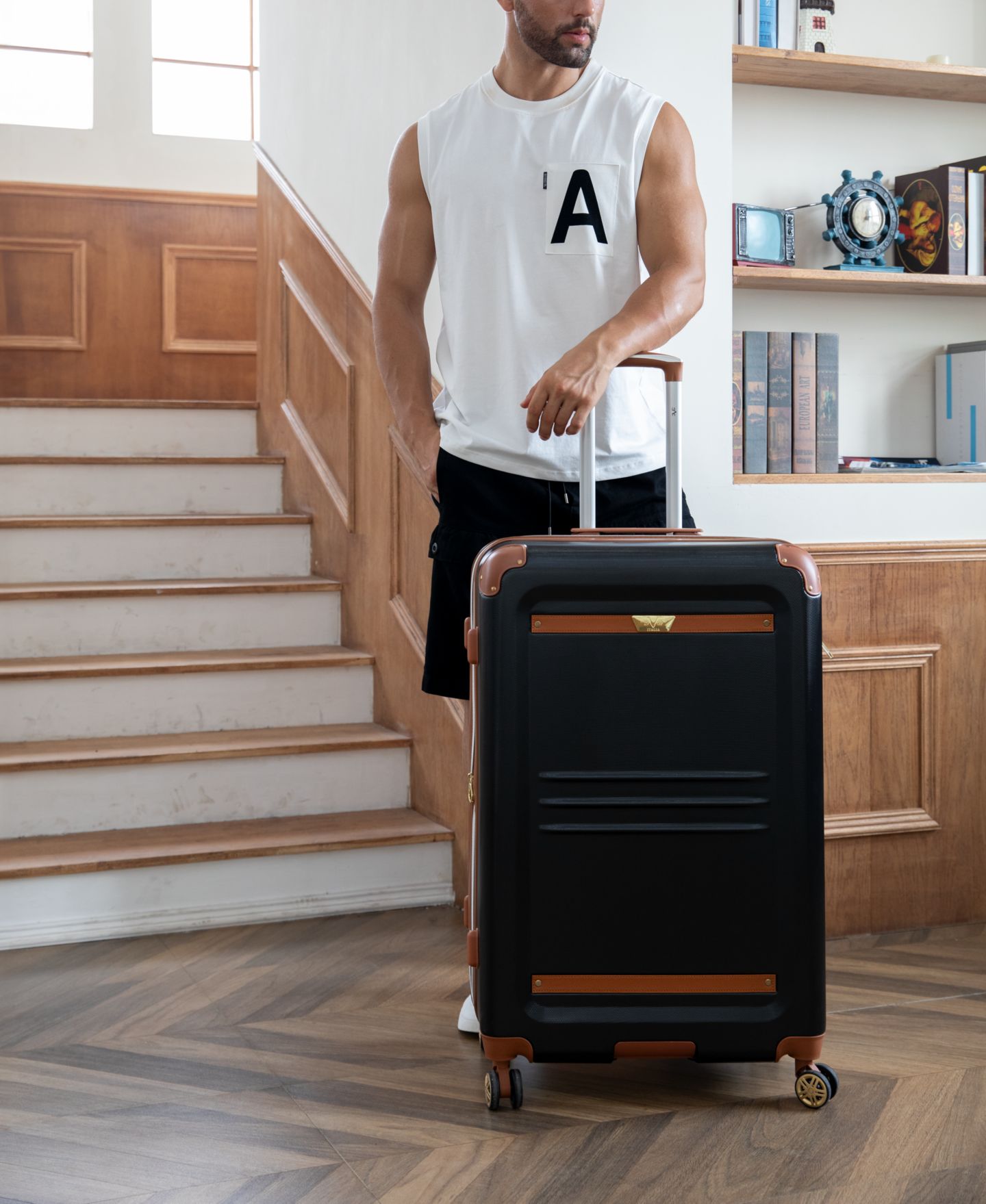 Чемоданы V19.69 Italia Vintage-Like 3 Piece Expandable Retro Luggage Set, цвет: Чёрный — фото 6