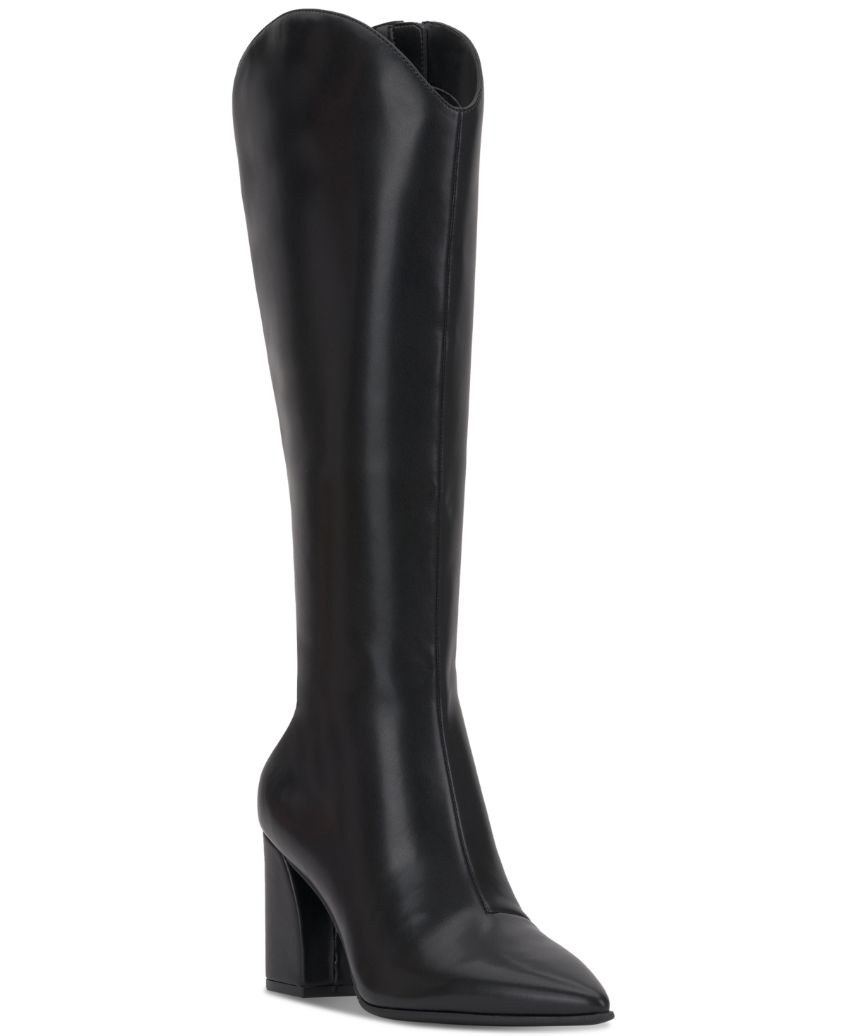 Inc International Concepts Women's Jovie Pointed-toe Knee High Boots, Created For Macy's In Black Smooth