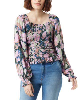 Sam Edelman - Women's Misha Printed Smocked Ruffle Top