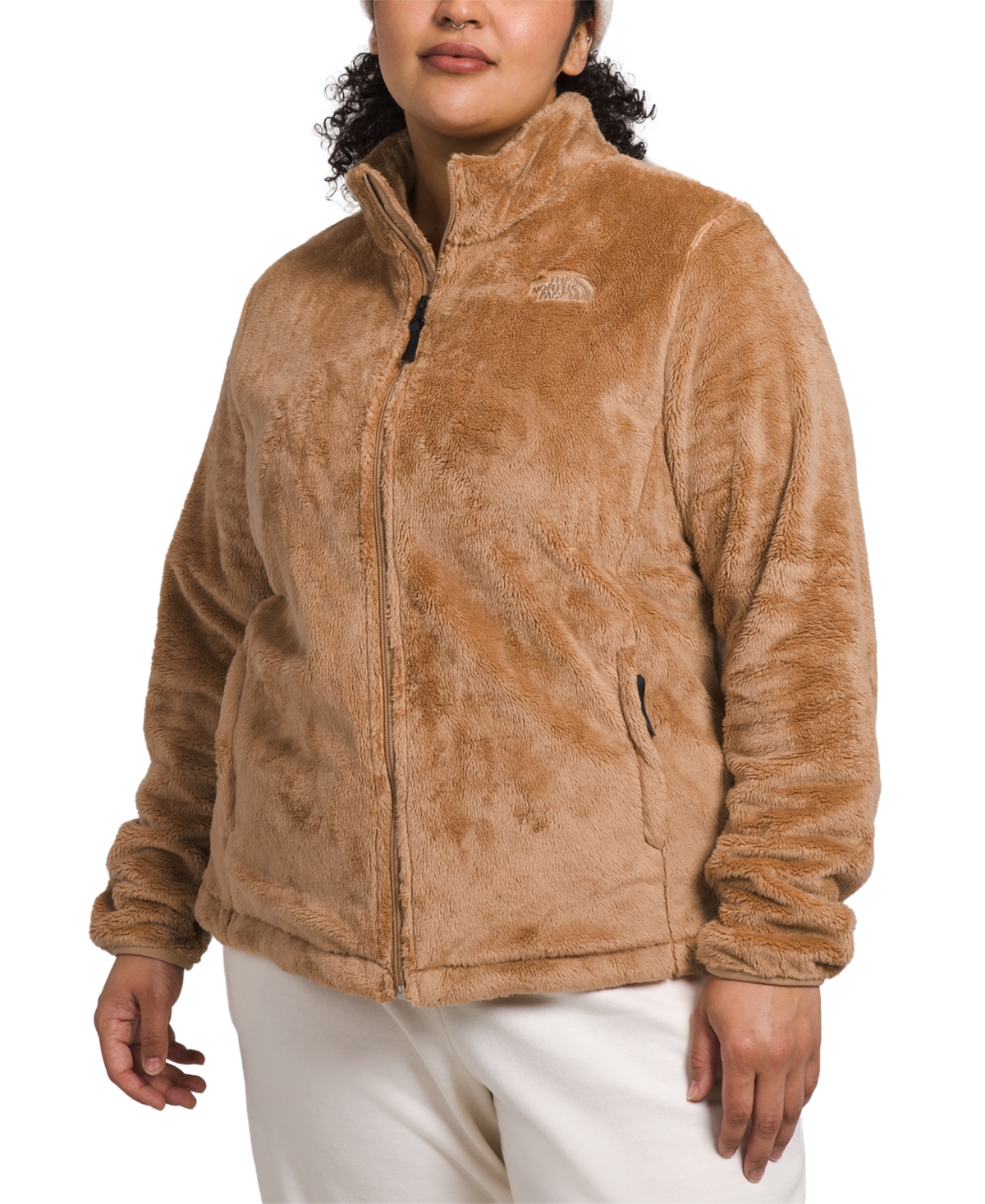 The North Face Plus Size Osito Fleece Zip-front Jacket In Almond But