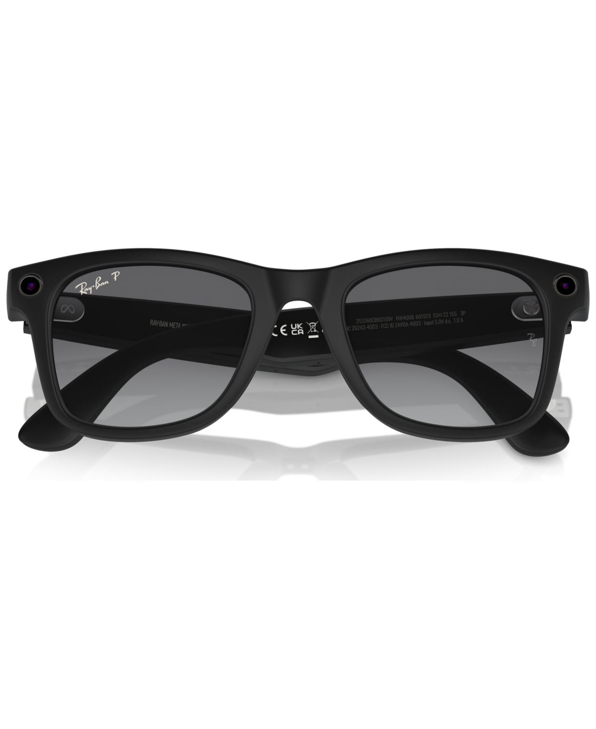 Ray Ban Meta Wayfarer Unisex Polarized Gradient Ai Sunglasses, Rw4006 In Black