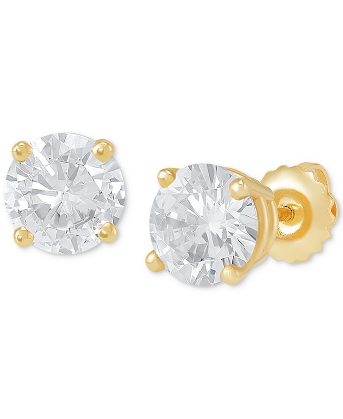 Macy's yellow gold diamond clearance earrings