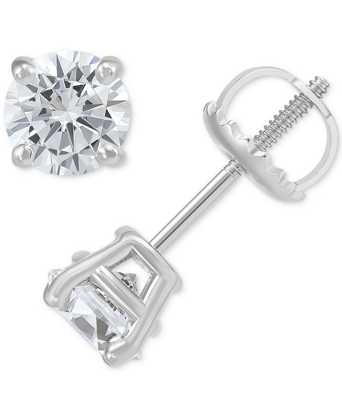 Macy's screw back online diamond earrings