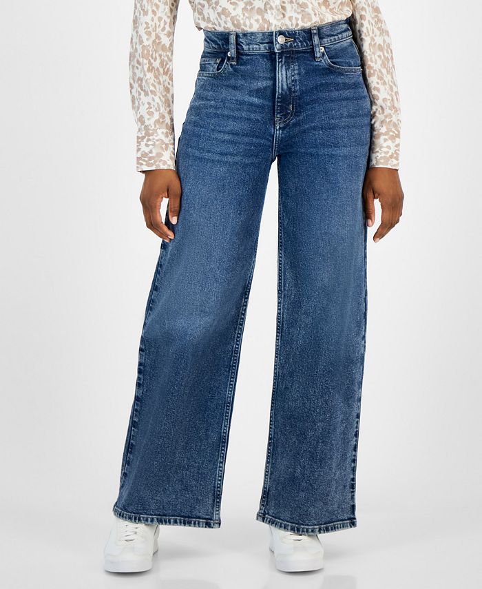 Macy\'s Calvin Wide-Leg Klein Jeans Jeans - Petite Denim High-Rise