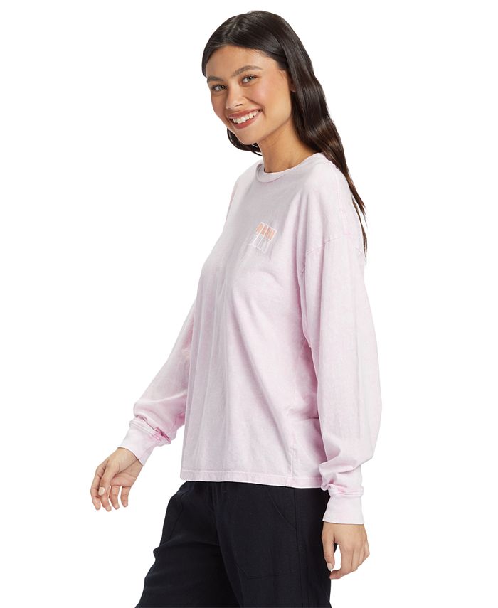 Roxy Juniors' Wavy Daze Oversized Long Sleeve T-Shirt - Macy's