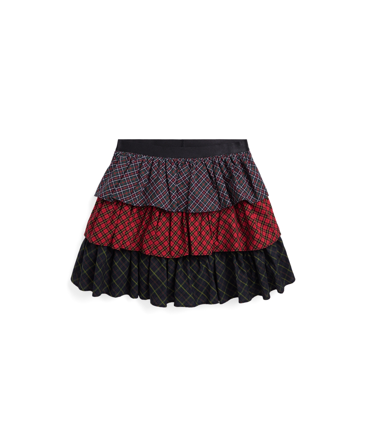 Polo Ralph Lauren Kids' Tartan Tiered Cotton Poplin Skirt In Multi