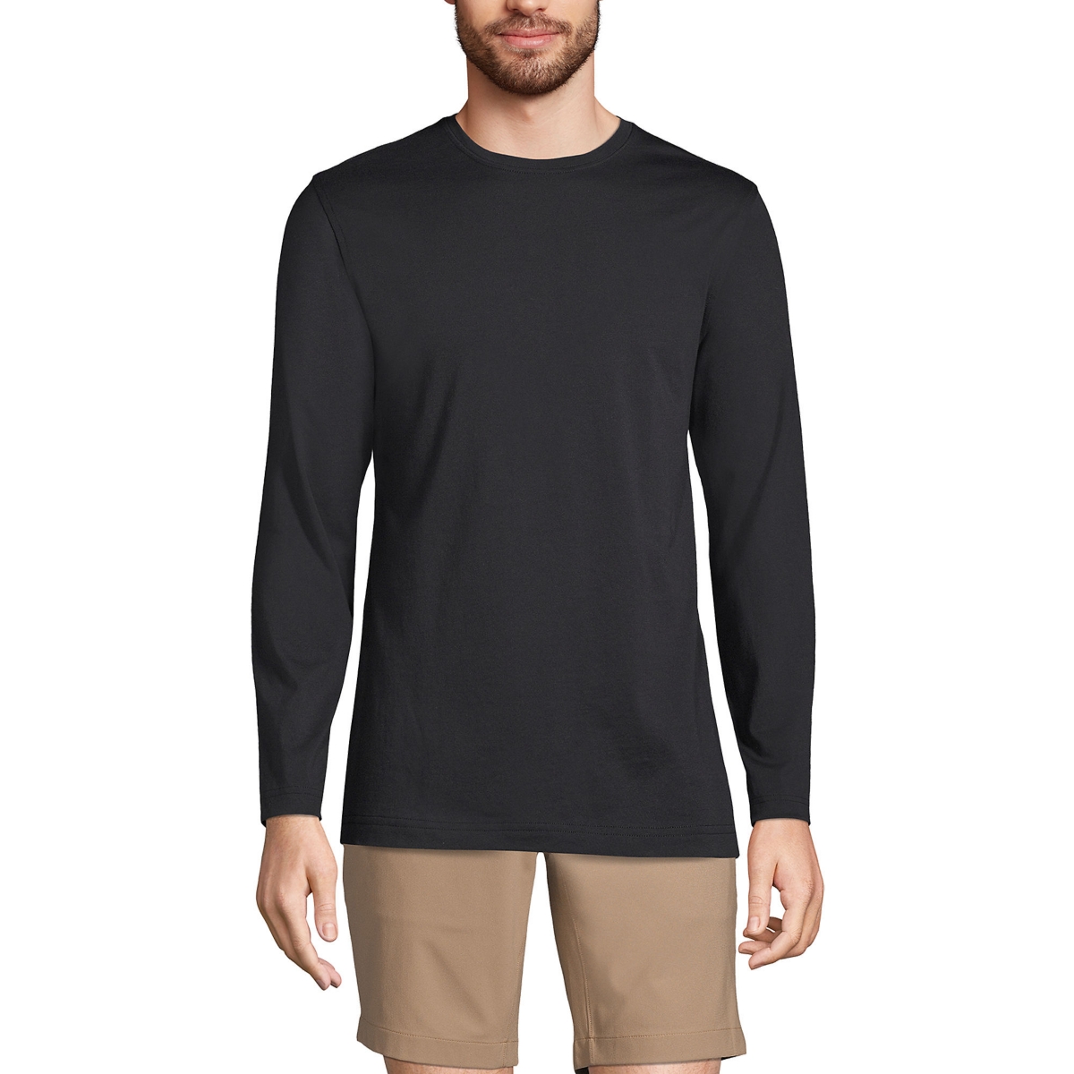 Big & Tall Long Sleeve Cotton Supima Tee - Tourmaline