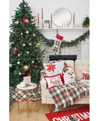 St. Nick Shaped Hooked Christmas Throw Pillow, 16" x 16"
