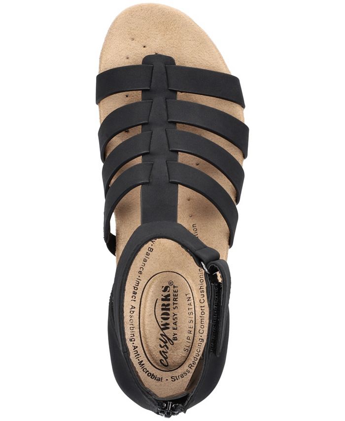 Easy Street Women's Runa Zip Slip Resistant Wedge Sandals - Macy's