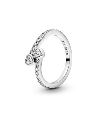 Cubic Zirconia Moments Two Sparkling Hearts Ring