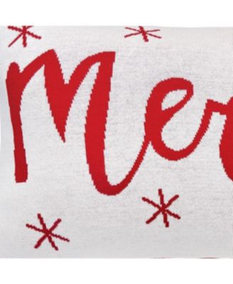 Merry Knitted Christmas Throw Pillow, 14" x 22"