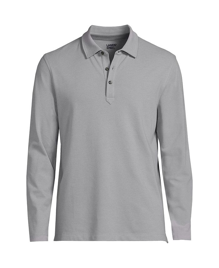 Lands' End Men's Tall Long Sleeve Coolmax Mesh Polo Shirt Macy's