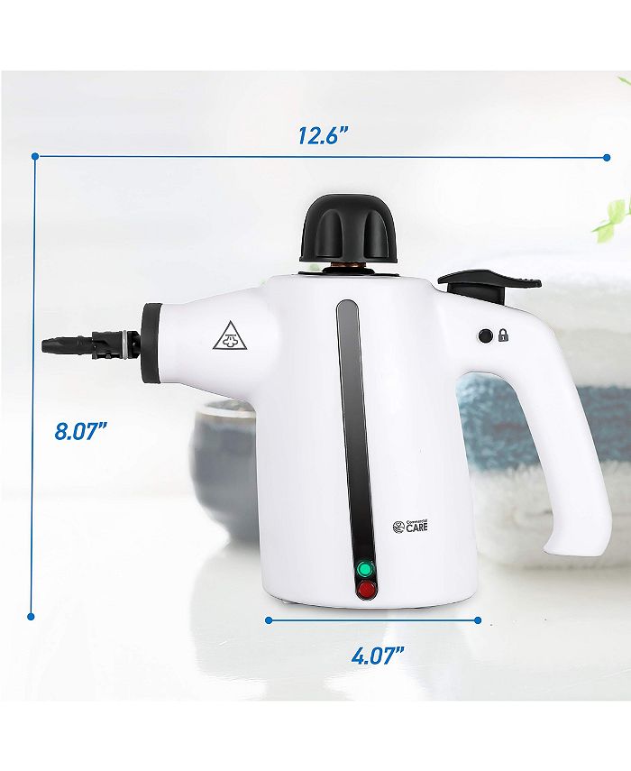 Commercial Care Handheld Steam Cleaner, 9Piece Accessory Set, White