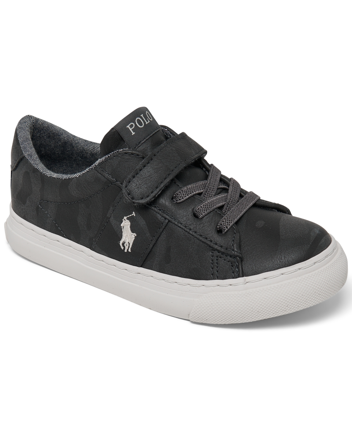 Polo Ralph Lauren Toddler Kids Sayer Stay-put Closure Casual Sneakers From Finish Line In Black,gray,camo,white