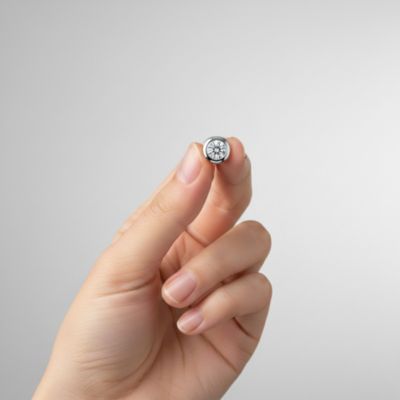 Women's Sterling Silver Lab-Grown Moissanite Stud Earrings