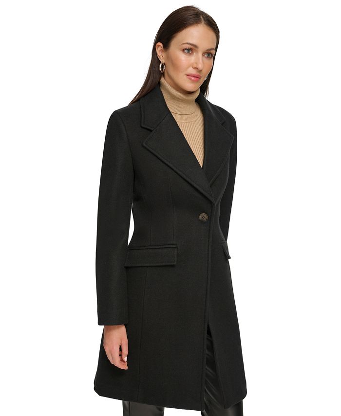 DKNY Women's SingleButton Reefer Coat Macy's