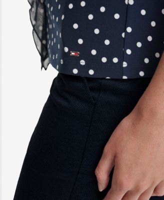 Women's Printed Ruffled Sleeveless Top