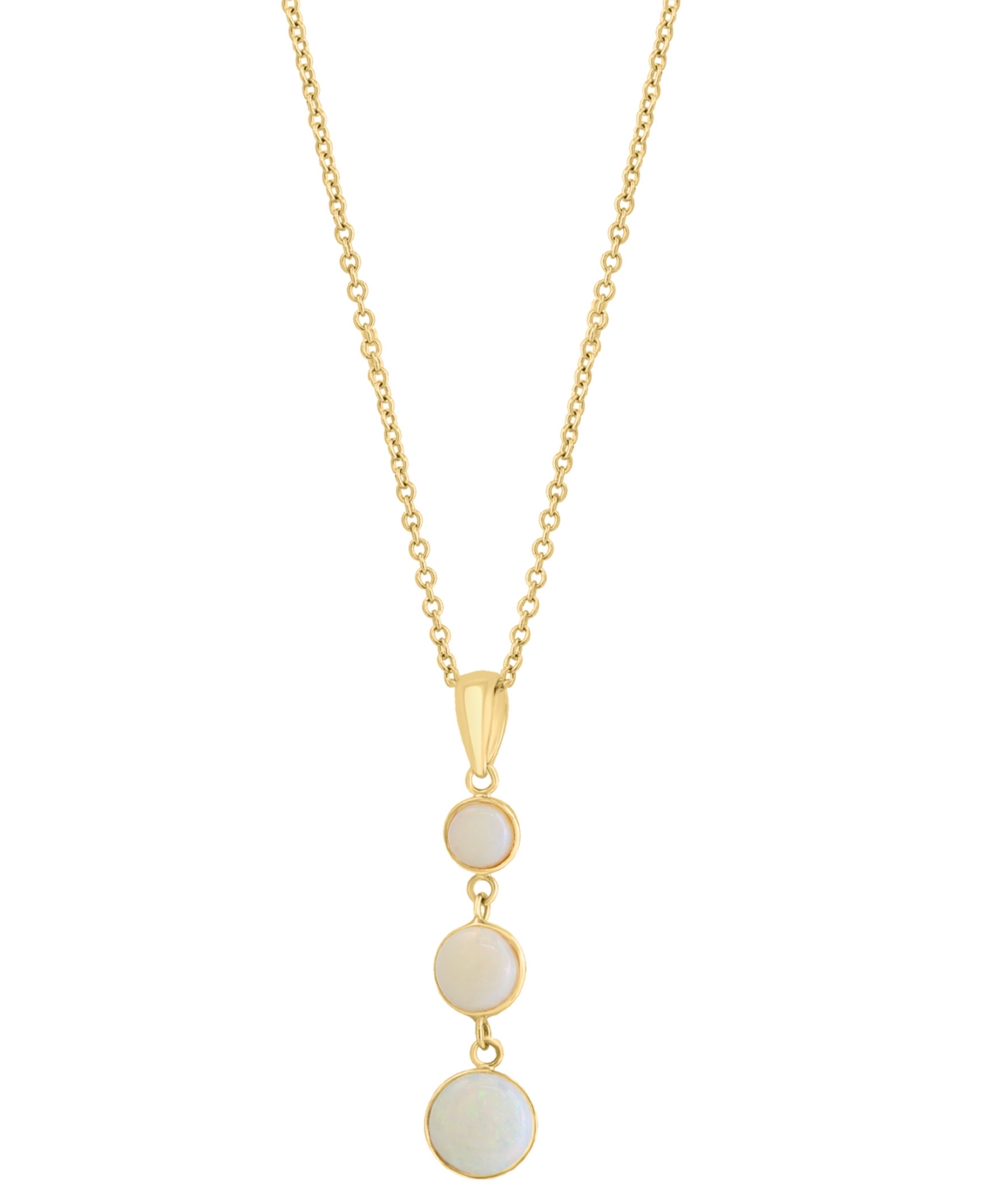 Effy Collection Effy Opal Triple Drop Graduated 18" Pendant Necklace (1-1/10 Ct. T.w.) In 14k Gold