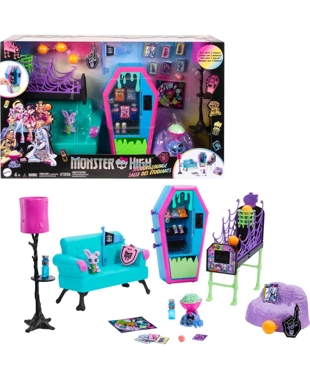 Monster High Kids' Student Lounge Play Set, Furniture And Accessories In Multi-color