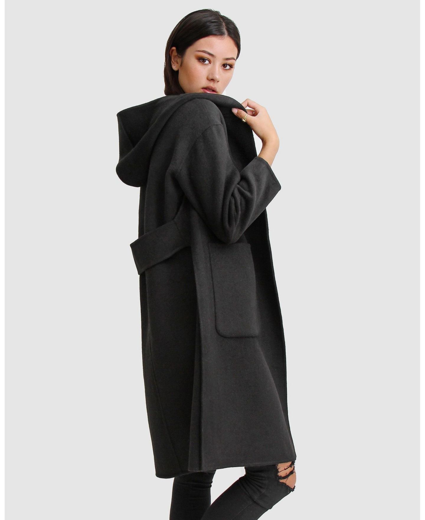 Женское пальто Belle & Bloom Women's Walk This Way Wool Blend Oversized Coat, цвет: Чёрный — фото 3