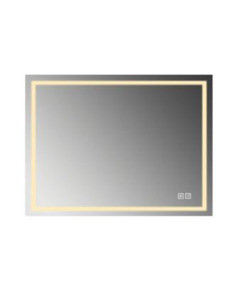 Frameless Rectangular Wall Vanity Mirror with Front Light