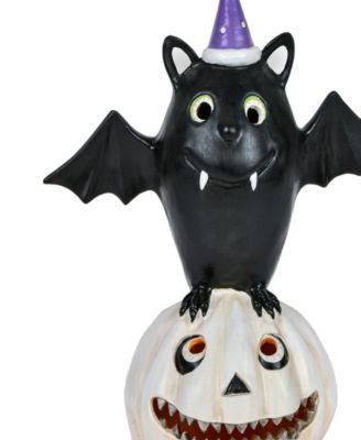 22" Pre-Lit Bat Standing on Pumpkins