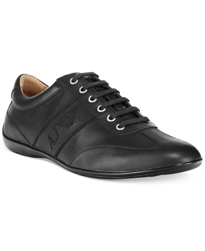 Armani Jeans Low-Profile Leather Sneakers