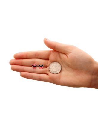 Mickey Mouse and Minnie Mouse Silver Plated Mismatched Stud Earrings