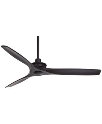 52" Windspun Modern Indoor 3 Ceiling Fan with Remote Control Matte Black Solid Wood for Living Room Kitchen House Bedroom Family Dining Home Office - Casa Vieja