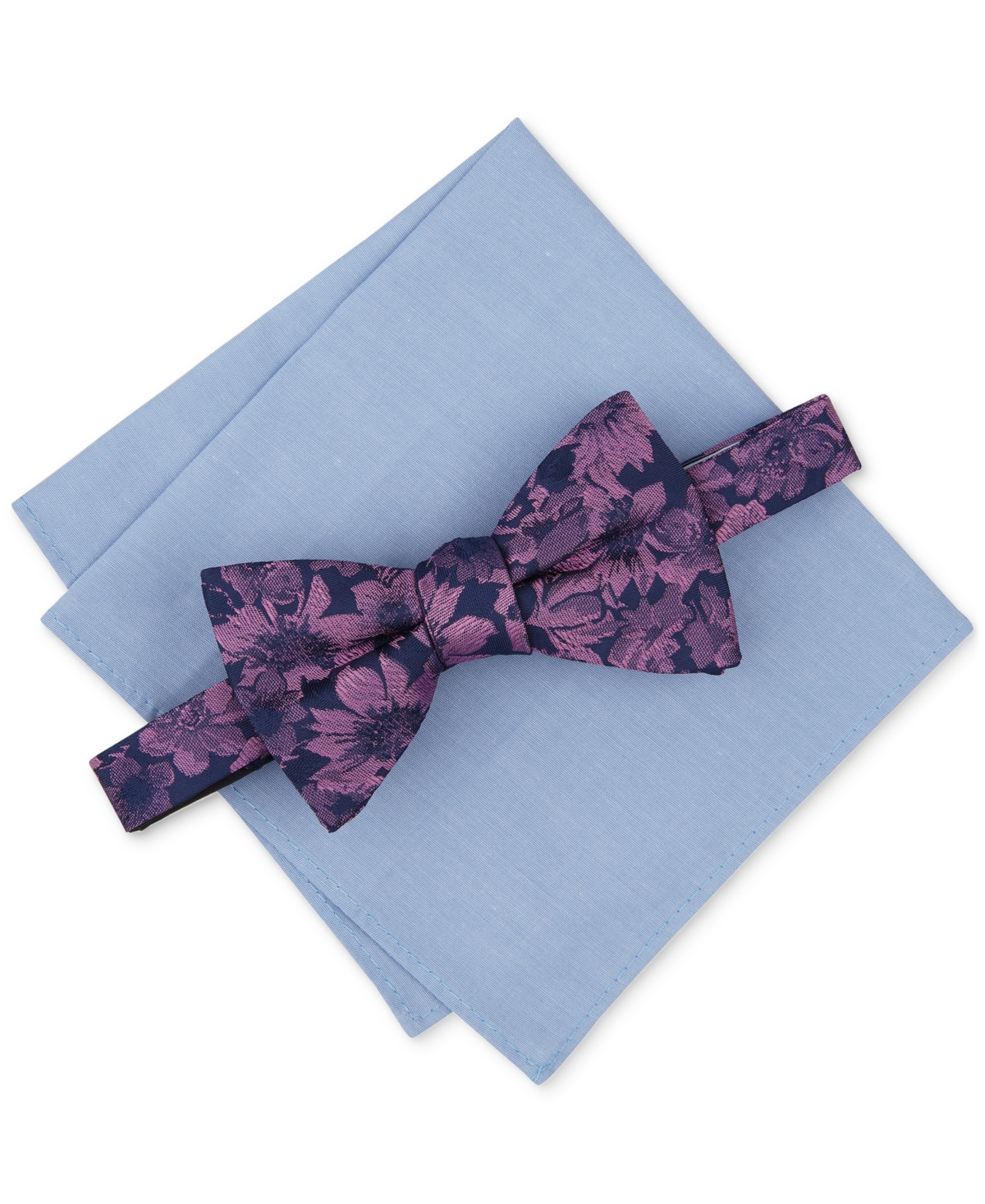 Bar Iii Men's Malaga Floral Bow Tie & Pocket Square Set, Created For Macy's In Rose
