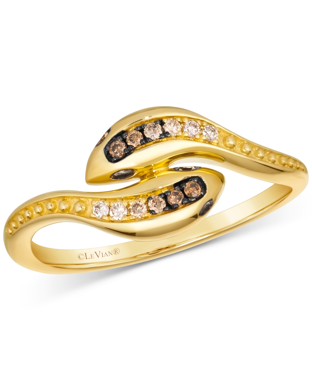 Le Vian Ombre Chocolate Ombre Diamond Bypass Ring (1/10 Ct. T.w.) In 14k Gold In K Honey Gold Ring