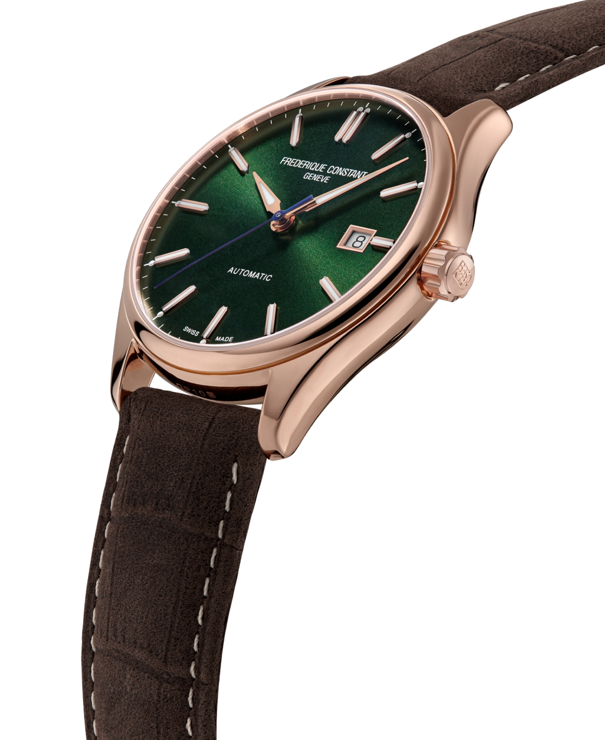 Shop Frederique Constant Men's Swiss Automatic Classics Index Brown Leather Strap Watch 40mm