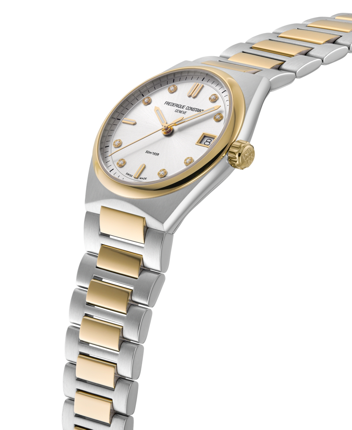 Shop Frederique Constant Women's Swiss Highlife Diamond (1/20 Ct. T.w.) Two-tone Stainless Steel Bracelet Watch 31mm