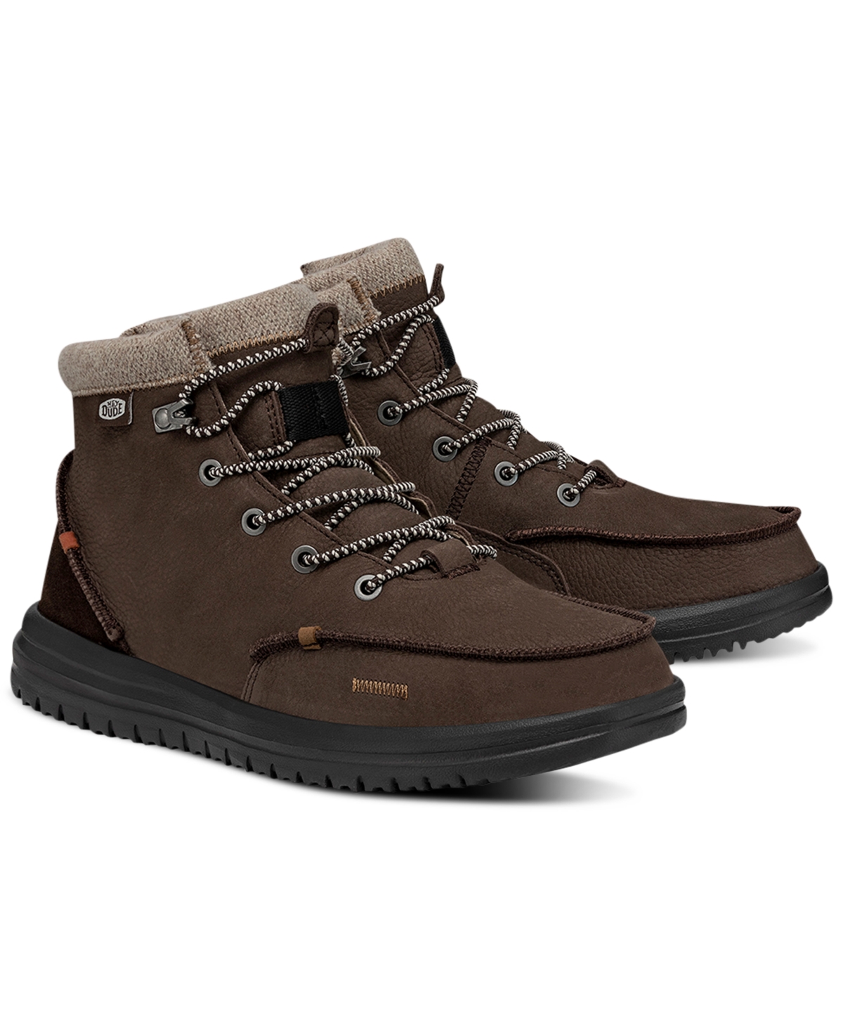 Hey Dude Men's Bradley Leather Casual Boots From Finish Line In Brown