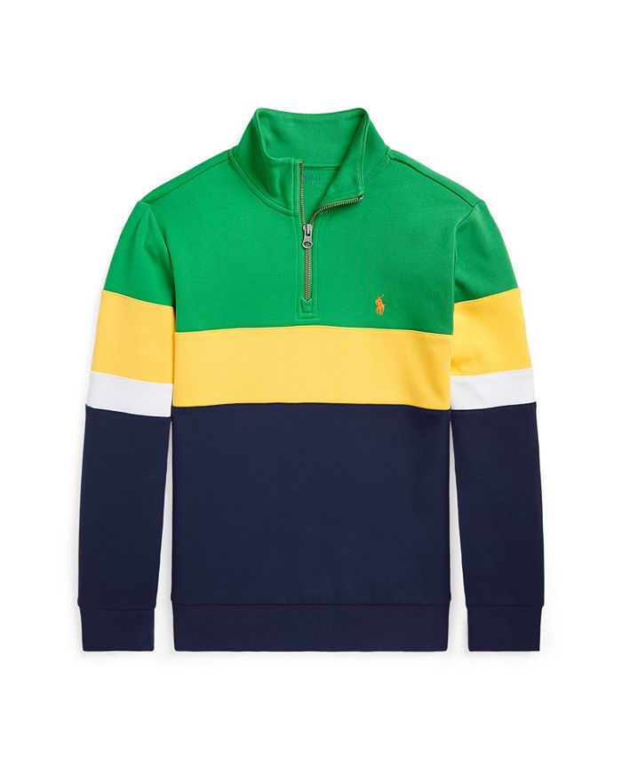 Polo Ralph Lauren Big Boys Double-Knit Quarter-Zip Sweatshirt - Macy's