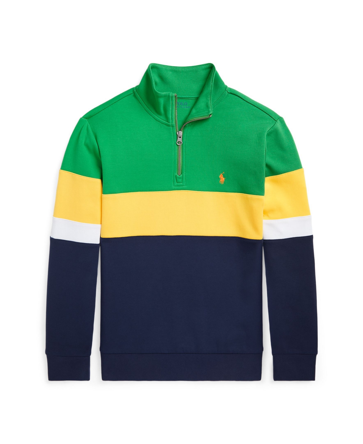 Polo Ralph Lauren Kids' Big Boys Double-knit Quarter-zip Sweatshirt In Preppy Green