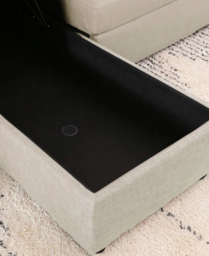 Abbyson Living Newton 82" Polyester Storage Sectional Sofa Bed Macy's