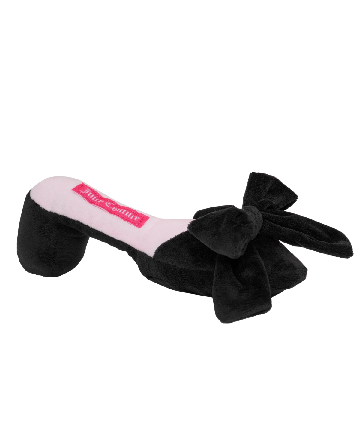 Plush Haute Couture High Heel Shoe Shaped Squeaky Pet Toy - Black