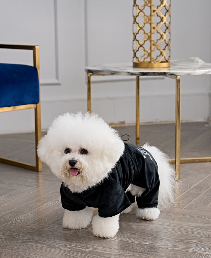 Juicy Couture Hooded Pet Juicy Bling Velour Tracksuit for Small Dogs