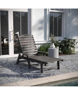Gaylord Adjustable Adirondack Lounger With Cup Holder- All-Weather Indoor/Outdoor Hdpe Lounge Chair