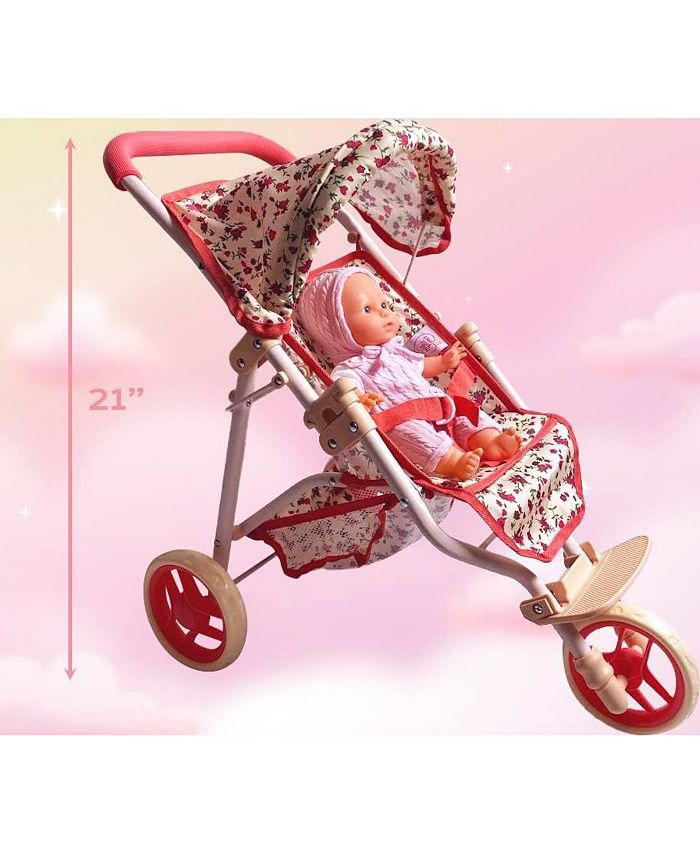 The New York Doll Collection Baby Doll Stroller Jogging Toy Stroller