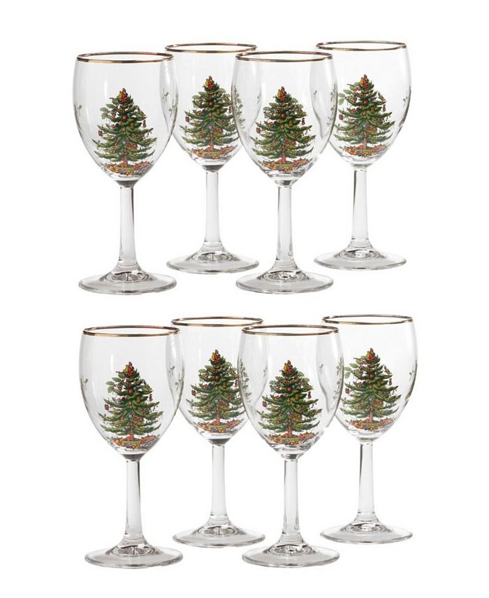 Spode Christmas Tree 13 oz. Wine Glasses, Set of 2 – Aunt Pudding's Finds