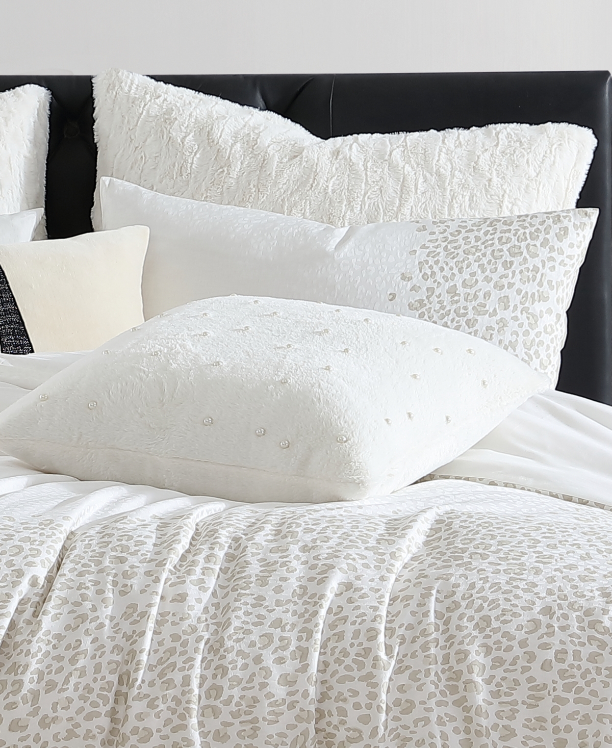 Karl Lagerfeld Paris Faux Fur Imitation Pearl Pillow, x