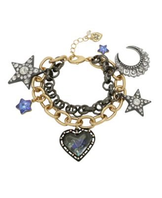 Betsey Johnson Faux Stone Celestial Mixed Charm Bracelet - Macy's