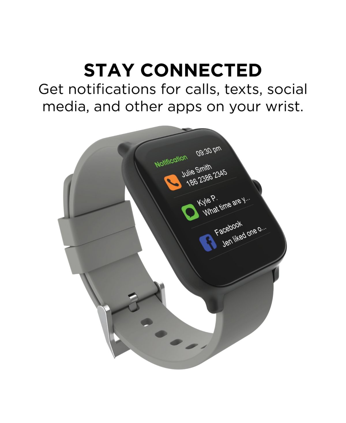 Shop 24/7 Evo Unisex Gray Silicone Strap Smartwatch 37.5mm In Gray,black
