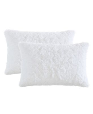 Shop Juicy Couture Shaggy Faux Fur Comforter Sets In White