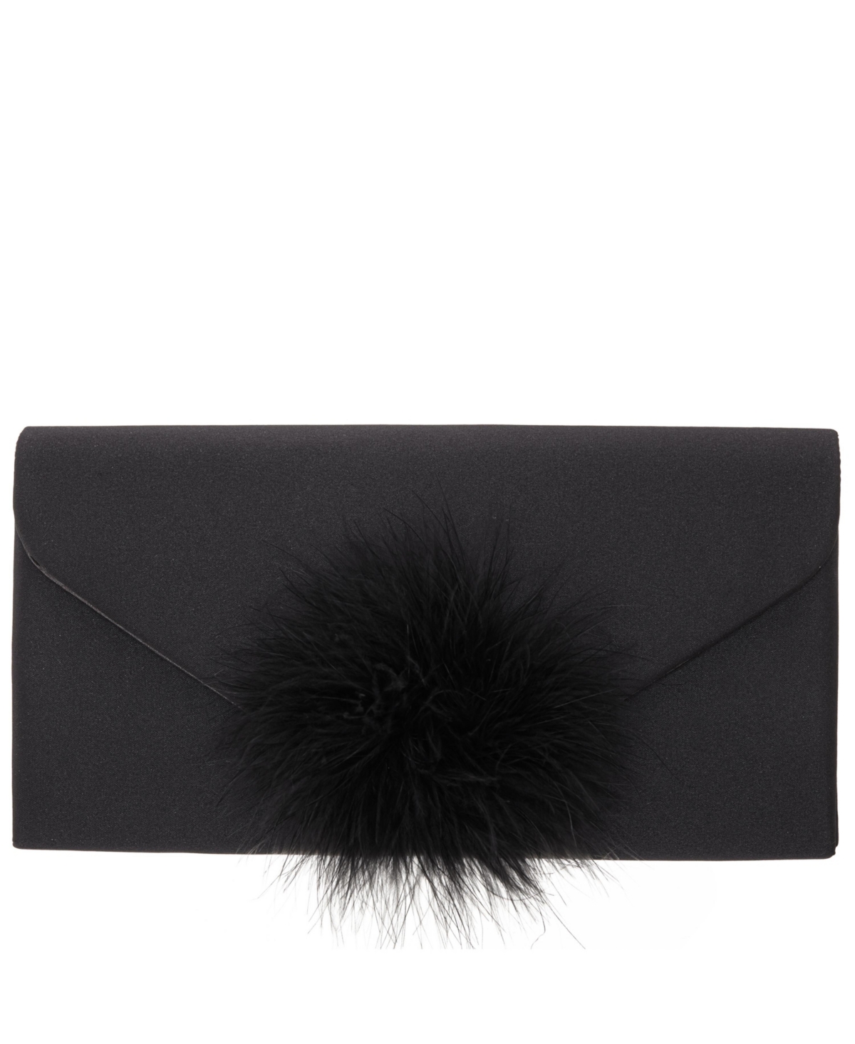 Nina Envelope Clutch With Pompom In Black