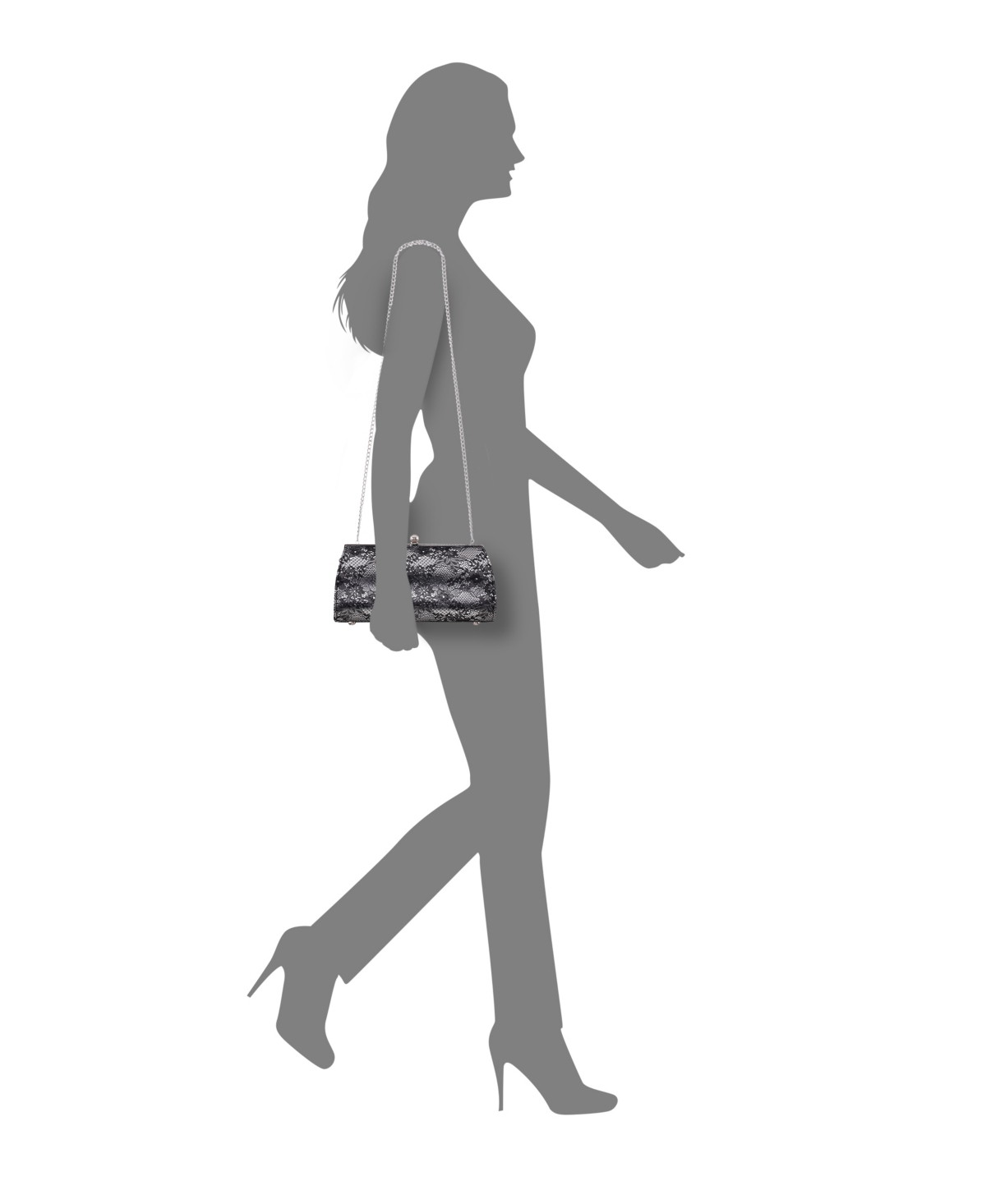 Nina Vintage-Like Style Clutch - Silver